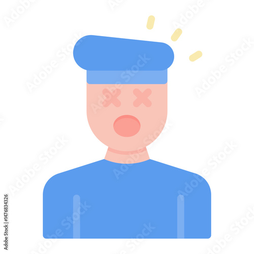Knocked Out icon vector image. Can be used for Battle Royale.