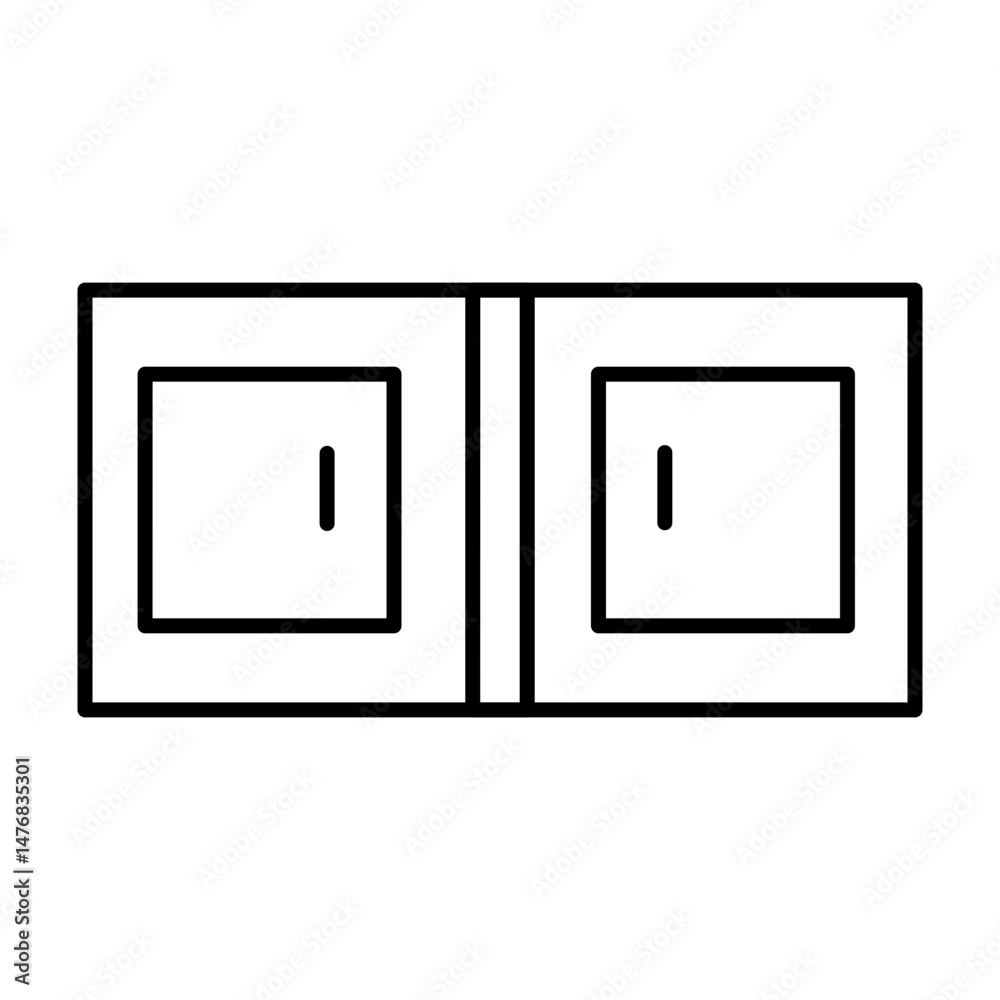 Cabinet Vector Line Icon Design Cabinet Vector Line Icon Design