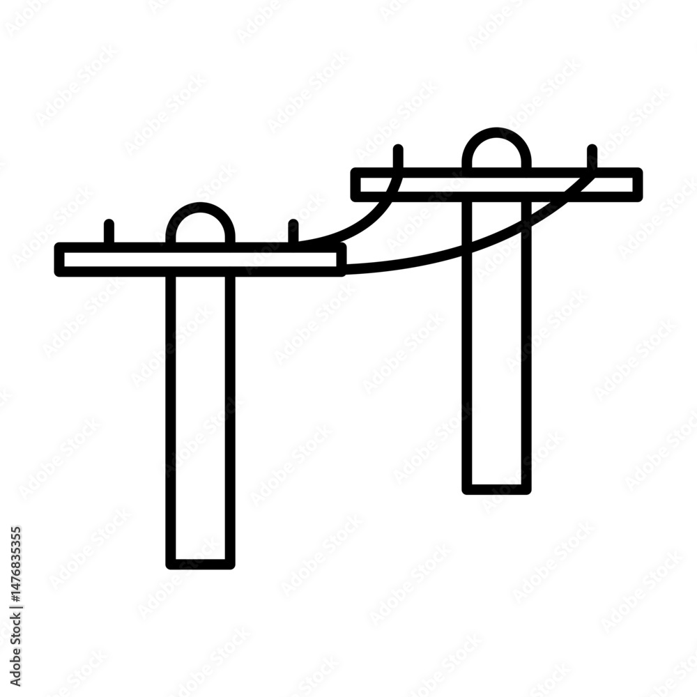 Power Line Vector Line Icon Design Power Line Vector Line Icon Design