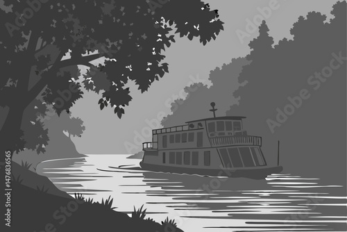 140 dark moody fog water reflection mist atmospheric captivating adventure boat travel mystery suspenseful dramatic cinematic
