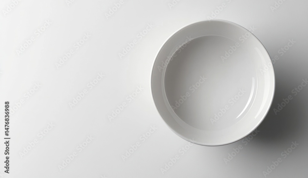 Minimalist White Plate on Smooth Surface Perfect for Food Presentation or Culinary Art in Photography
