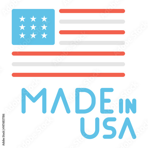 Made In Usa icon vector image. Can be used for CBD Oil.