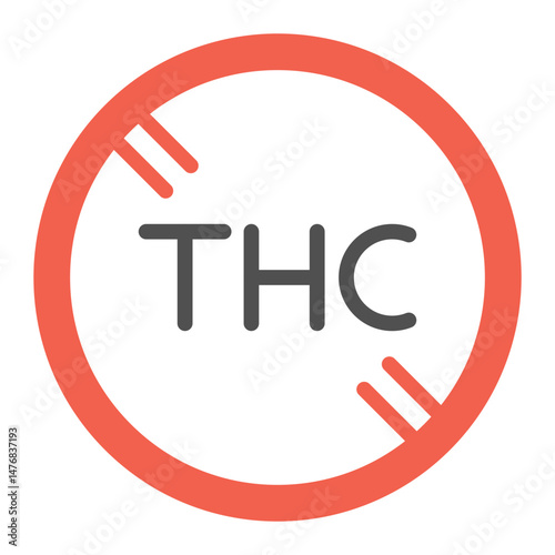No Thc icon vector image. Can be used for CBD Oil.