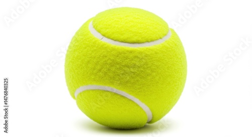 Glossy Tennis Ball on White Background