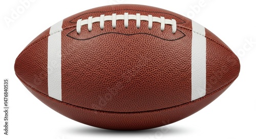 Premium Leather American Football on White Background