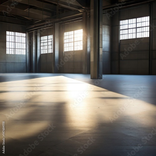 empty factory room with a window