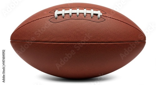 Textured Rugby Ball on White Background