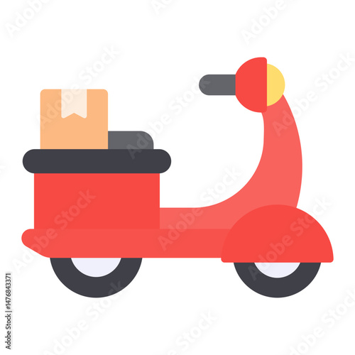 Delivery On Bike icon vector image. Can be used for Shipping.