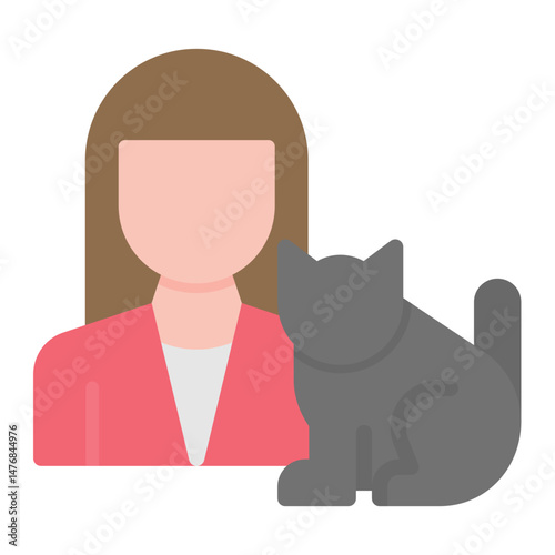 Animal Handler Female icon vector image. Can be used for Emergency Service.