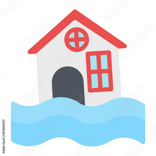 Flood icon vector image. Can be used for Emergency Service.