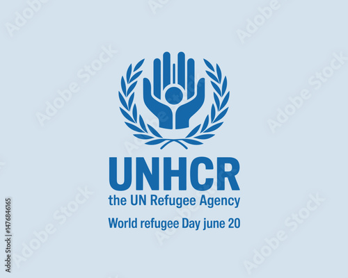 World Refugee Day official graphic with UNHCR logo, June 20th