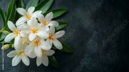 Tuberose Flower with Zen Spa Background. Zen Spa Treatment Banner. Closeup Tuberose Flower Photography.