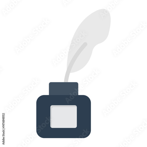 Feather And Ink icon vector image. Can be used for Postal Service.