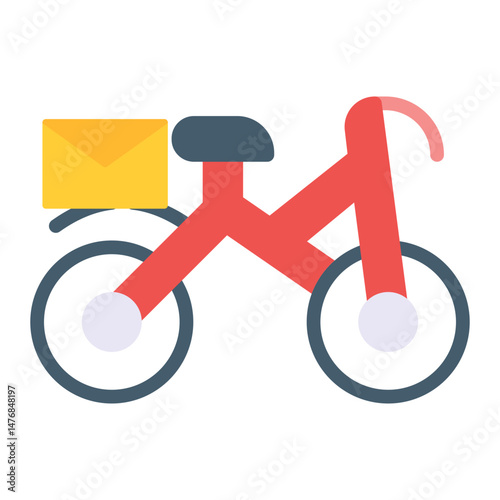 Mail Bike icon vector image. Can be used for Postal Service.