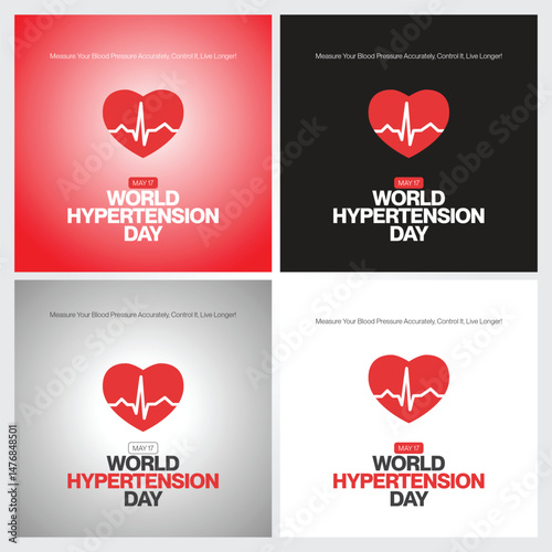 World Hypertension Day Awareness Vector Design Set