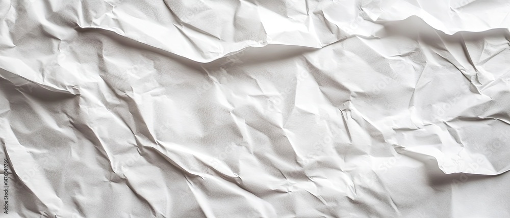 Fototapeta premium Textured crumpled white paper