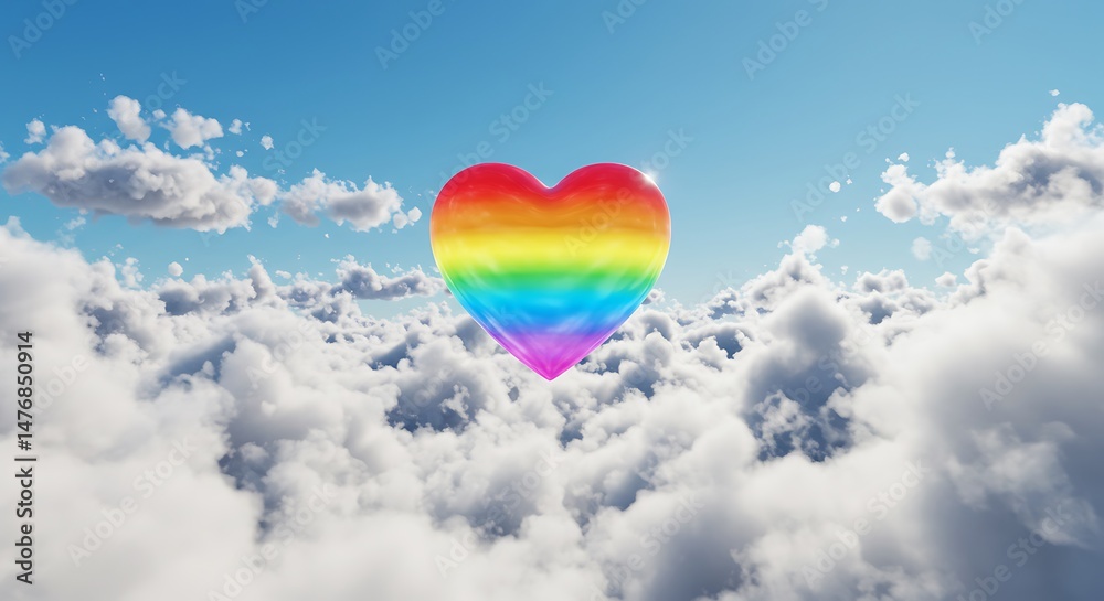 Fototapeta premium Rainbow Heart's Ascent