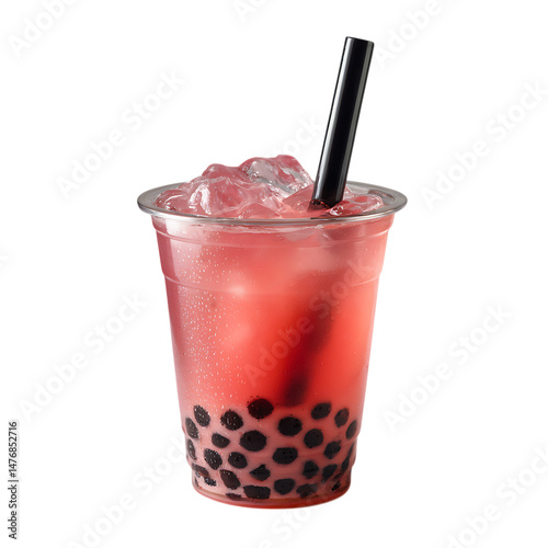 Pink Bubble Tea Recipe  Guide against transparent background