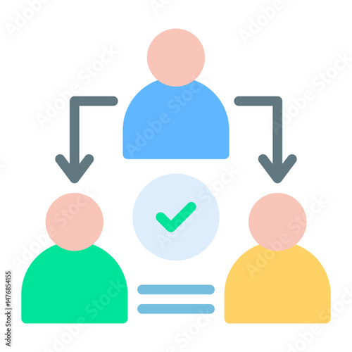 Delegation Task icon vector image. Can be used for Product Management.