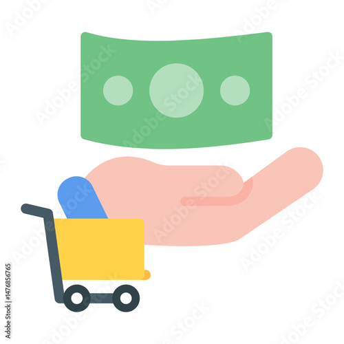 Cart Cash on Delivery icon vector image. Can be used for Ecommerce Store.