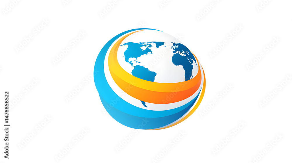 Fototapeta premium Spiral Globe Logo Element Vector Illustration for Branding and Marketing