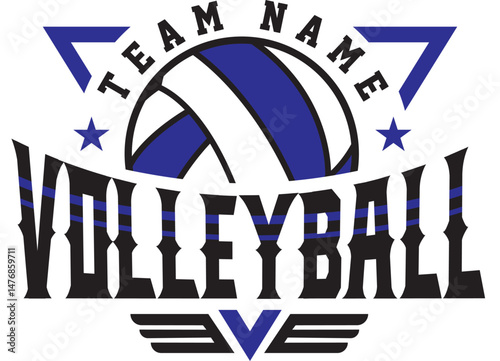 Volleyball Logo Team, T Shirt Design, vector02.eps