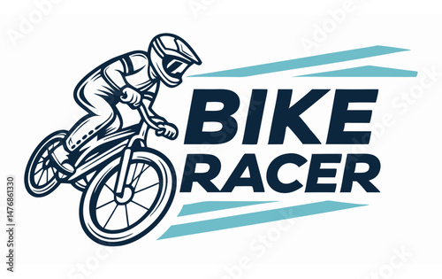 Logo of bike racer with unique style 