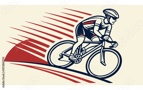 Logo of bike racer with unique style 