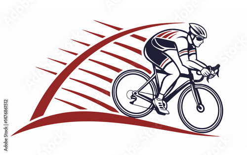 Logo of bike racer with unique style 