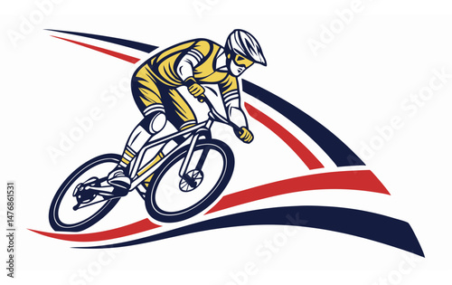 Logo of bike racer with unique style 