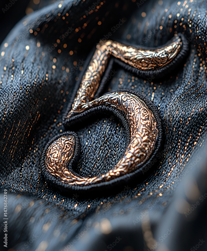 Fototapeta premium 3D font on fabric, 3D lettering textile, fabric typography, 3D text on cloth, textile font design, cloth lettering, embroidered 3D font, 3D print on fabric, fabric texture text, 3D stitched font, text