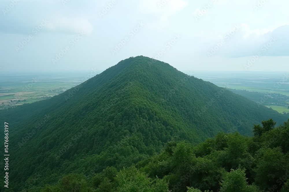 Naklejka premium Beautiful Scenery on a Mountainous Hill