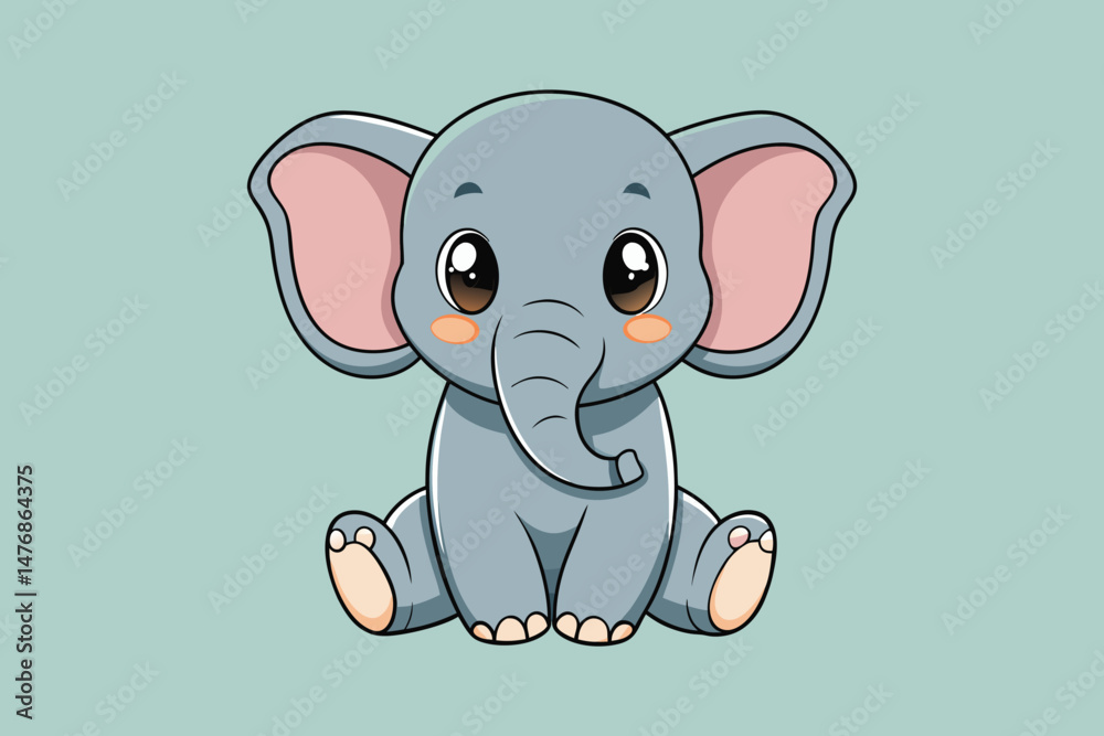 Obraz premium cute elephant colorful Vector