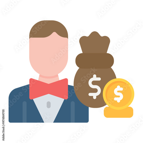 Loan Processor icon vector image. Can be used for Loan.