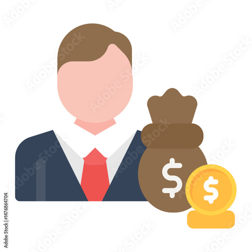 Loan Officer icon vector image. Can be used for Loan.