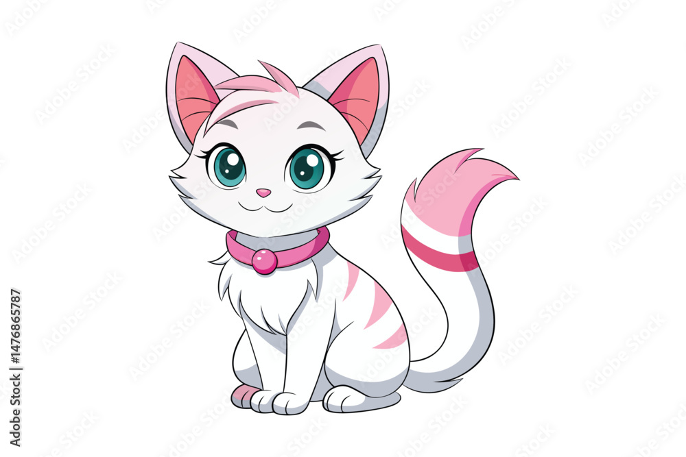 Naklejka premium cute cat colorful Vector