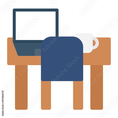 Laptop Workspace icon vector image. Can be used for Remote Working.