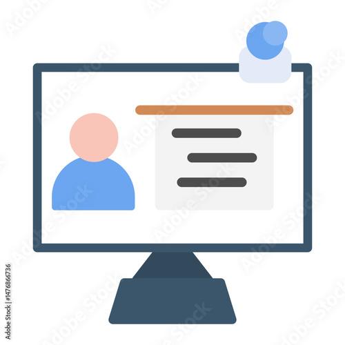 Online Presentation icon vector image. Can be used for Remote Working.