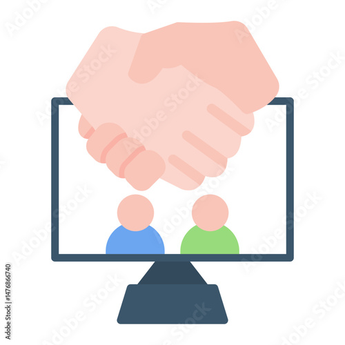 Online Collaboration icon vector image. Can be used for Remote Working.