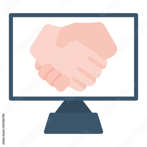 Virtual Handshake icon vector image. Can be used for Remote Working.