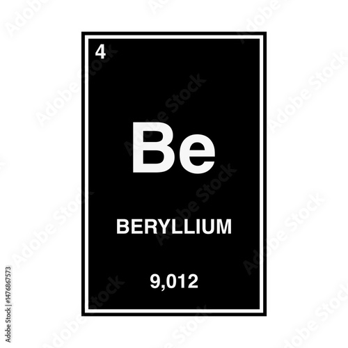 beryllium periodic vector isolated on transparent background