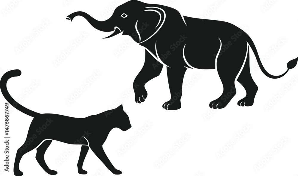 Obraz premium Animal Set Design Collection for Illustrations. Creative Animal Set Design for Graphic Use. Hand Drawn Animal Set Design for Projects. Modern Animal Set Design for Digital Art