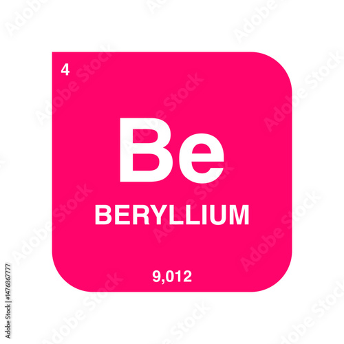 beryllium periodic vector isolated on transparent background
