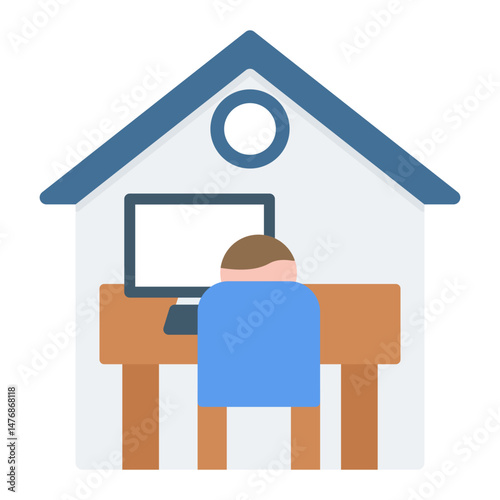 Remote Work icon vector image. Can be used for Freelancer.