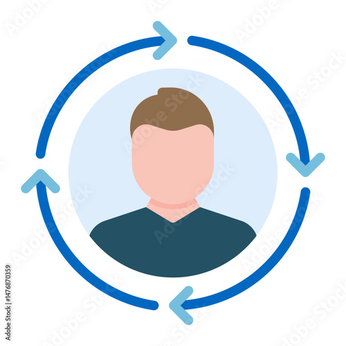 Recruitment Lifecycle icon vector image. Can be used for Headhunting.