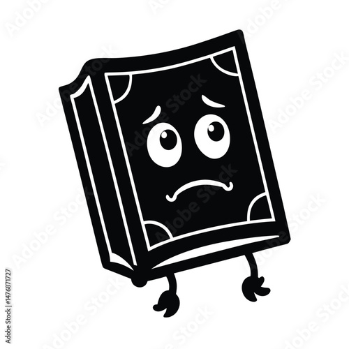 sad cartoon quran with droopy eyes