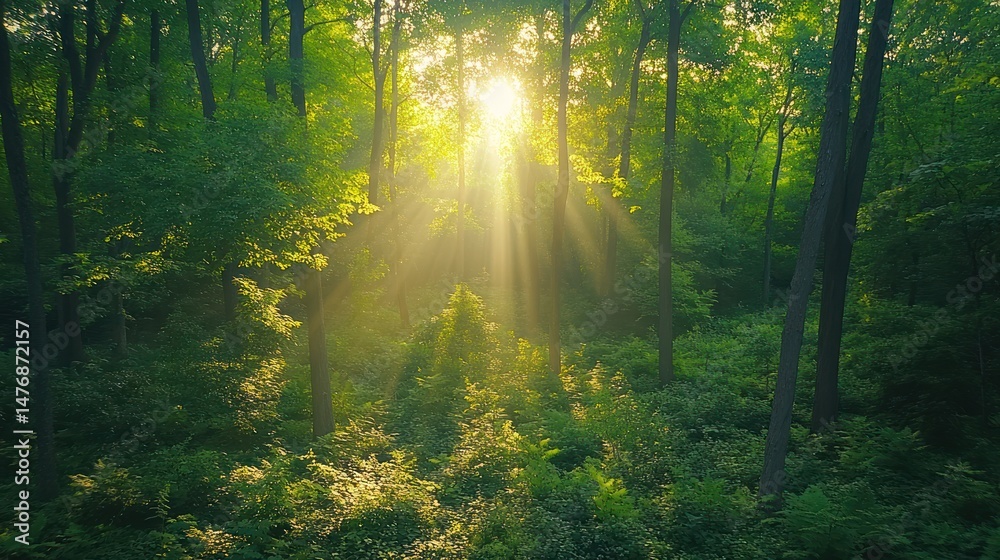 Fototapeta premium Forest Sunlight Trees Woodland Landscape