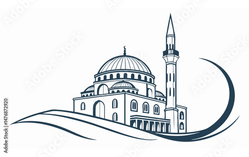 Mosque logo with new style and design 
