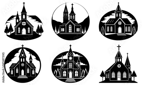 Church Silhouette vector illustration