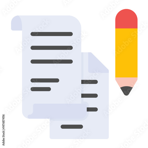 Writing Samples icon vector image. Can be used for Curriculum Vitae.